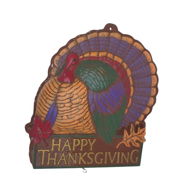 Vintage 3D Happy Thanksgiving Vacuform Molded Wall Hanging - Picture 4 of 8